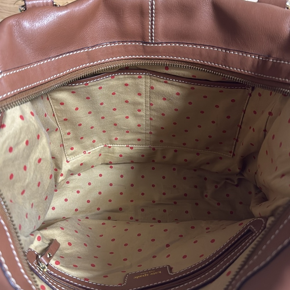 Kate Spade Brown leather Sachel Handbag Purse classic - Picture 3 of 7